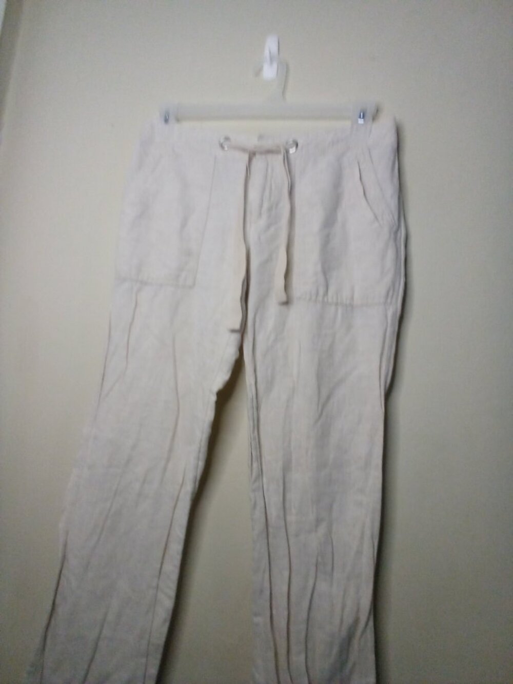 Banana Republic Pants Women 6 Linen Cotton Martin Fit Drawstring Beige - Picture 5 of 15